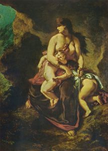 “A Fúria de Medeia”, por Eugène Delacroix. 1862. Museu do Louvre. Paris.